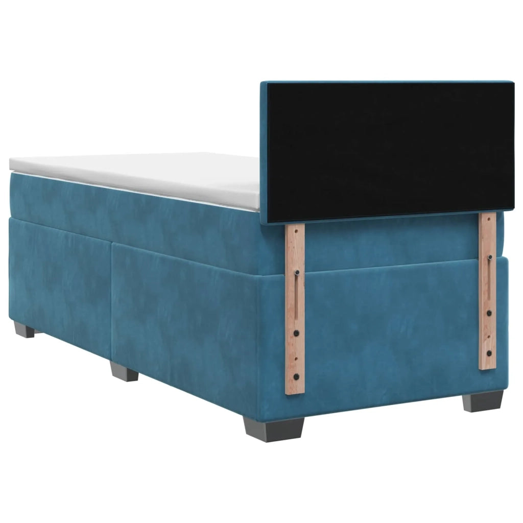 Letto con Box Spring, Materasso e LED Blu 100 x 200 cm Velluto 3452130