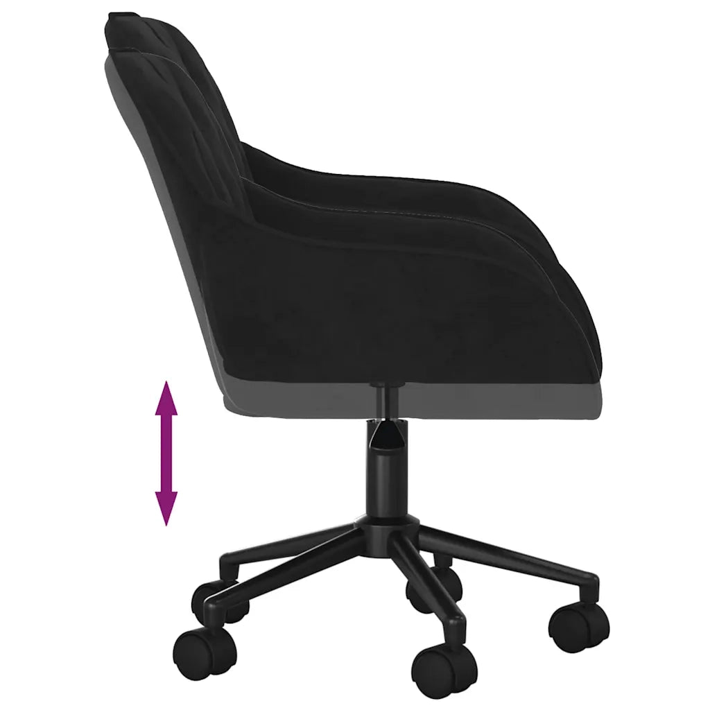 Sedia Girevole da Ufficio Nera in Velluto 344873