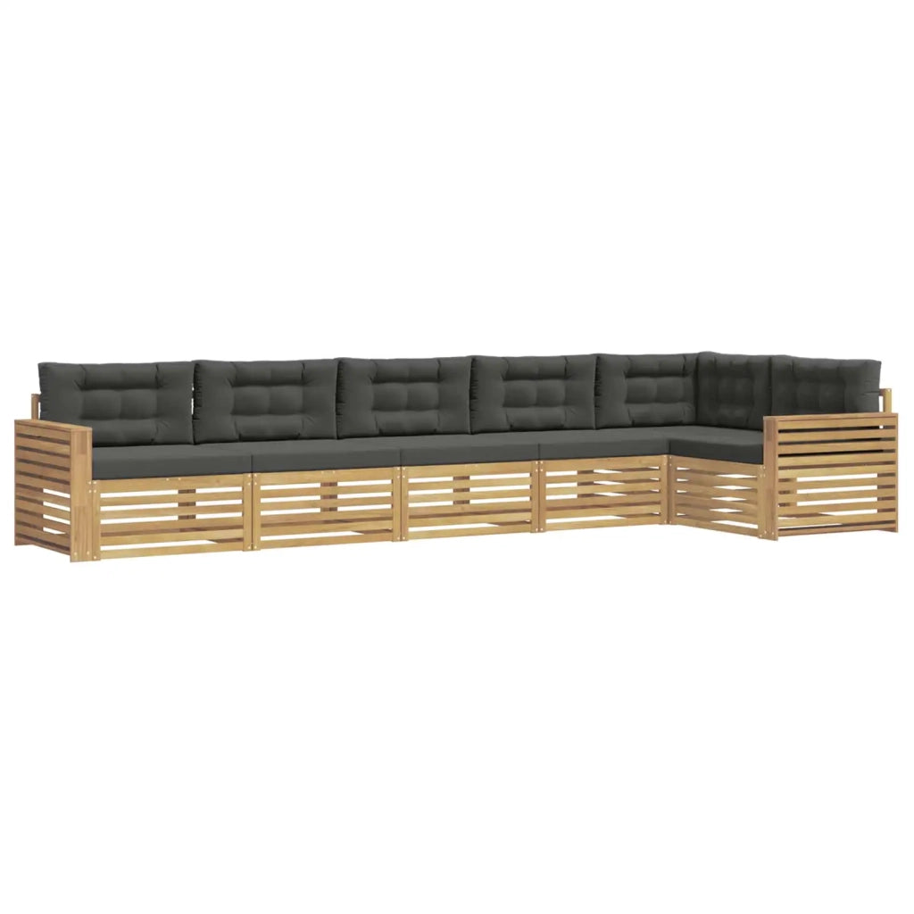 Set di divani da esterno 6 pz Bianco e Antracite Poliestere 3390572