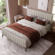 Letto matrimoniale imbottito 180x200 cm con rete a doghe e testiera regolabile