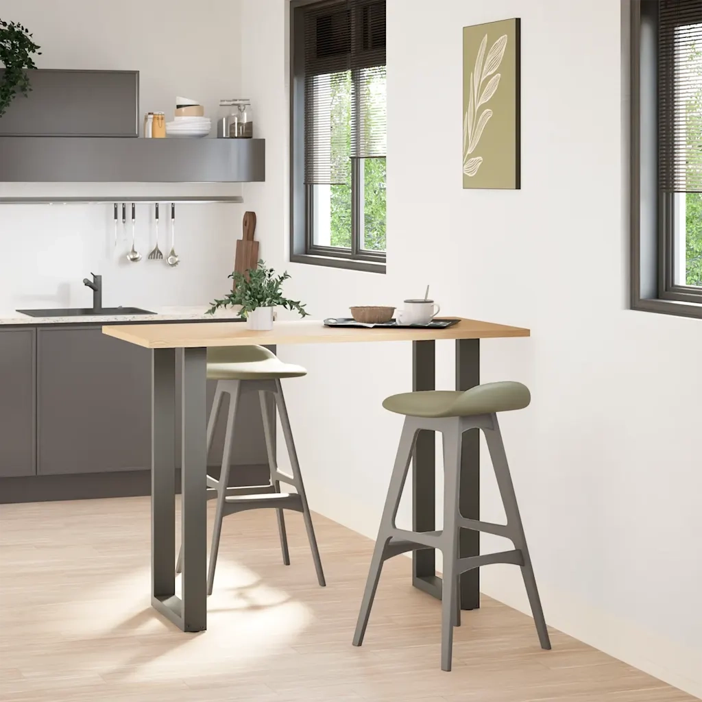 Gambe per tavolo da bar forma U 2 pz Antracite 40x(100-101) cm 4013230