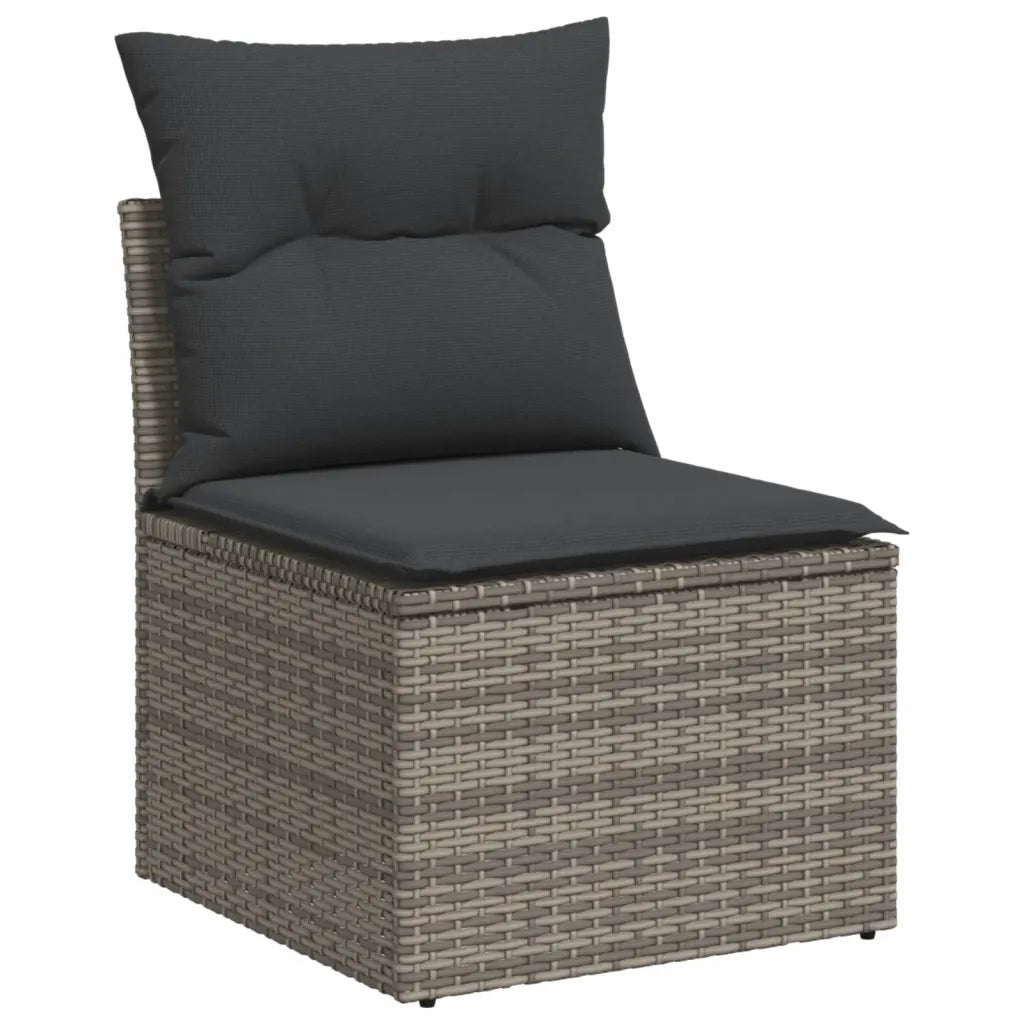 Set Divani da Giardino 7 pz con Cuscini Grigio in Polyrattan 3255990