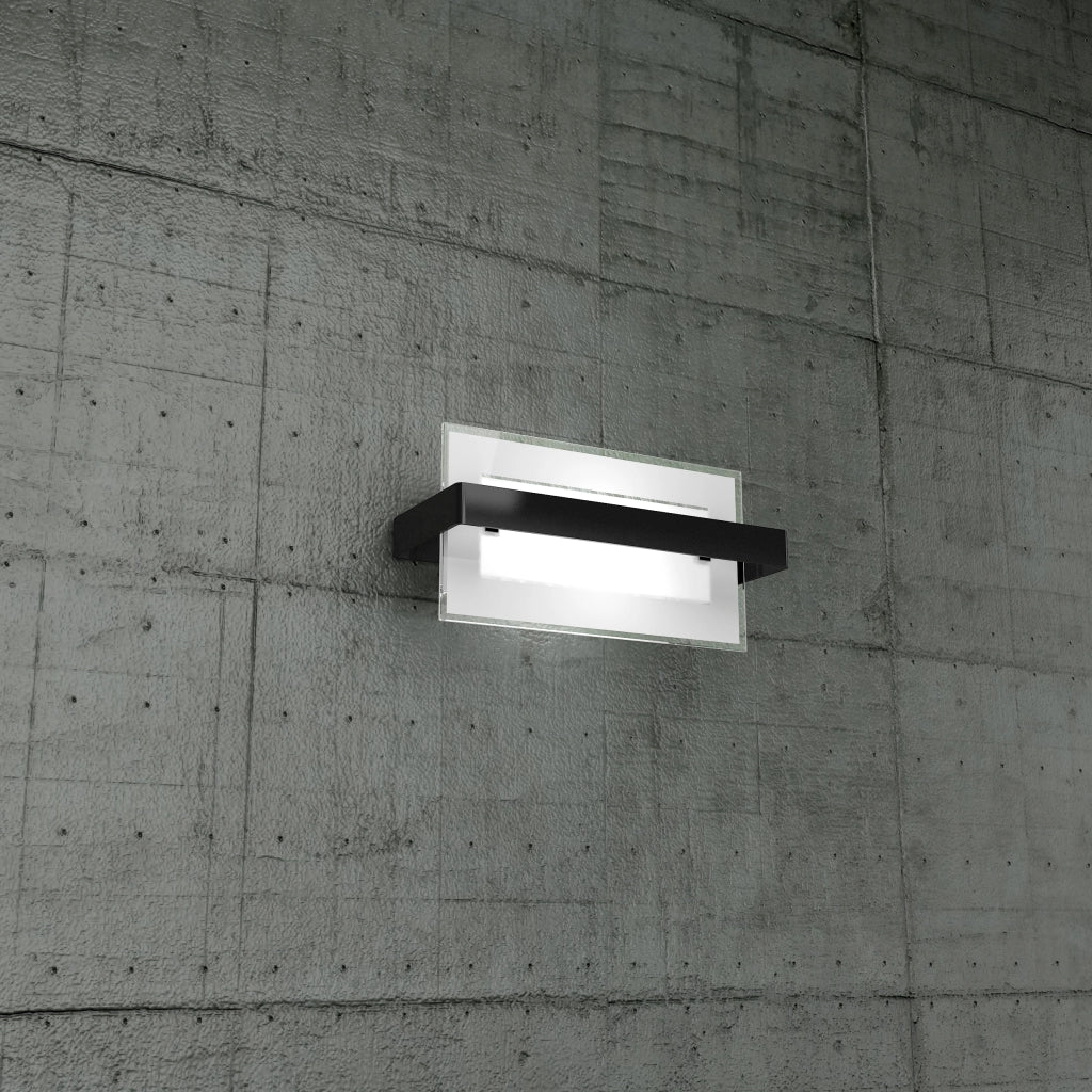Toplight Plafoniera da parete 1 luce Cross con attacco E27, struttura nera e bianca, design moderno 29x12x15cm