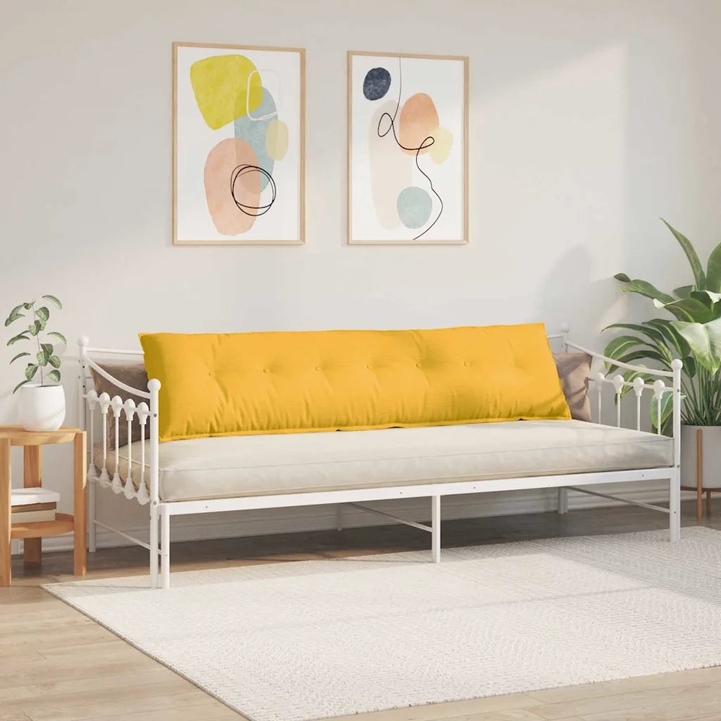 Cuscino per Schiena Giallo Chiaro 200 x 50 cm Tessuto in Cords 42015000