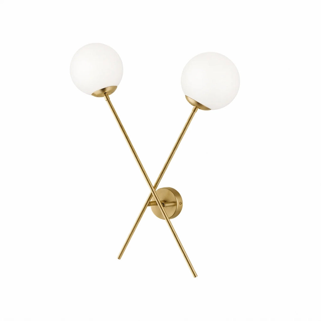 Applique Contemporanea Demetra Metallo Bronzo 2 Luci E14