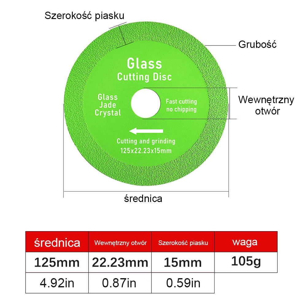 Dischi diamantati 125 mm per gres e vetro, 3 pezzi