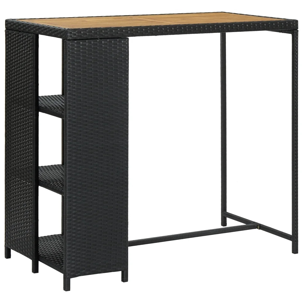 Set Bar da Giardino 5 pz con Cuscini in Polyrattan Nero 3261497