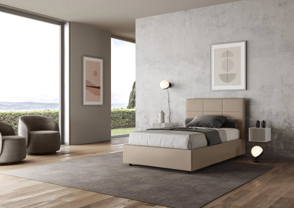 Letto 1 Piazza e Mezzo 120x190 cm con Rete Mika Tortora