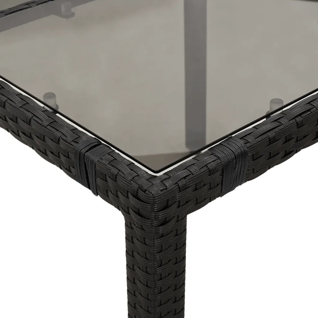 Set da Pranzo da Giardino 9 pz con Cuscini Nero in Polyrattan 3276698