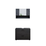 Vicco Set mobili bagno Antracite lucido 2 parti, mobile base 80 cm