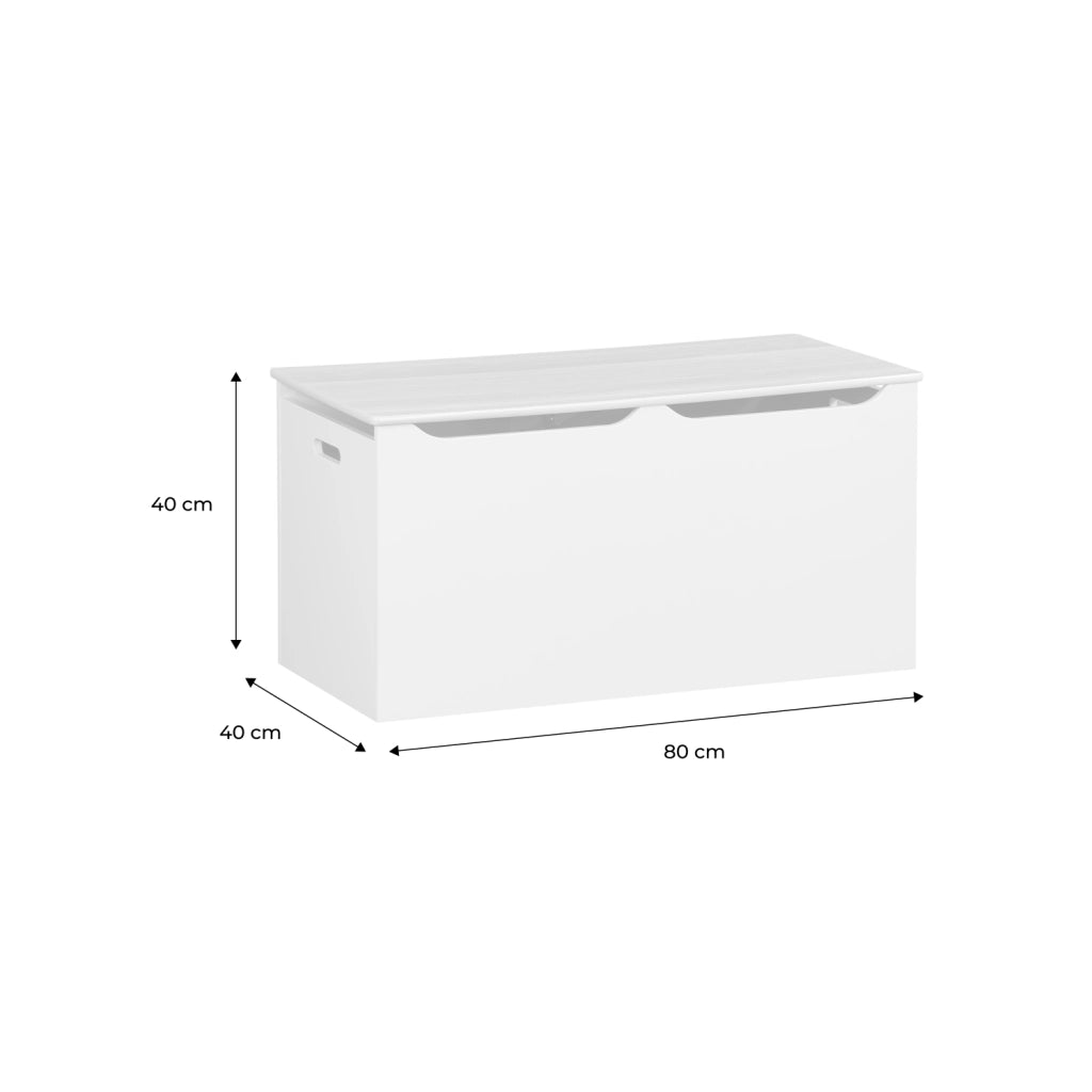 Cassettone per giochi effetto legno bianco, bianco