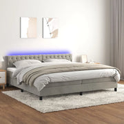 Letto a Molle con Materasso e LED Grigio Chiaro 200x200 cm 3134603