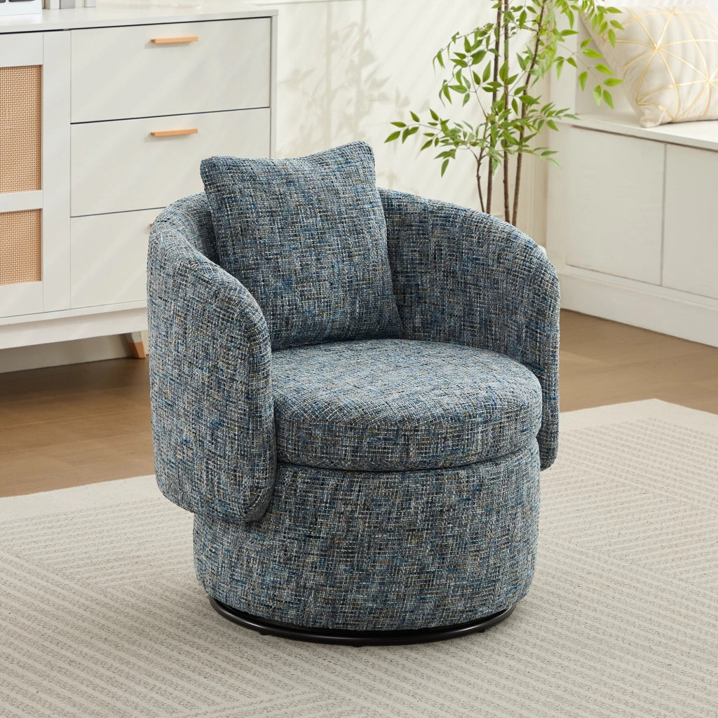 Poltrona Girevole con Vano Contenitore e Cuscino ¨C Xylo ¨C Blu