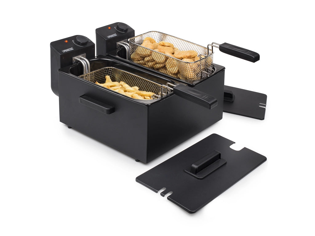 Friggitrice nera doppia 2x3lt inox 3600w - 01.183028.01.001