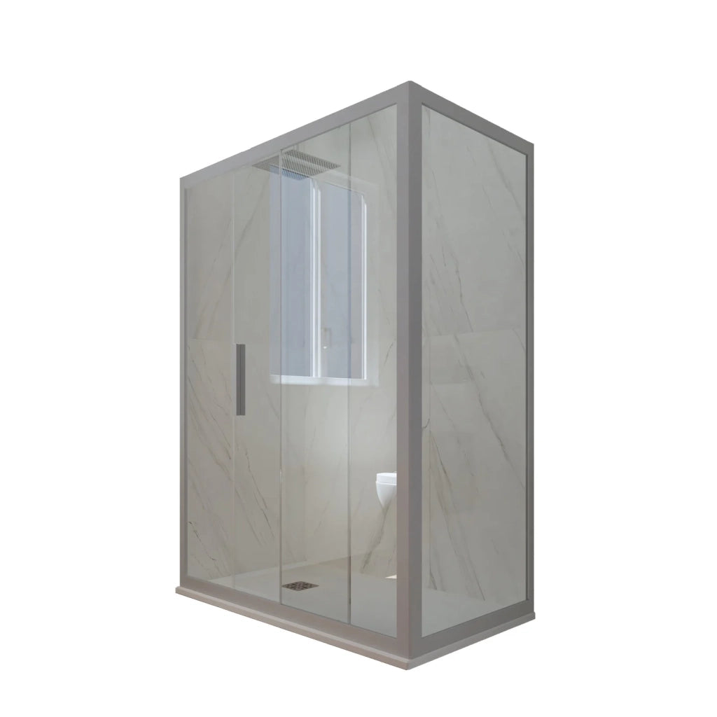 Box doccia scorrevole 80x110 CM H 200 Vetro Trasparente Profilo Silver mod. Deco Duo