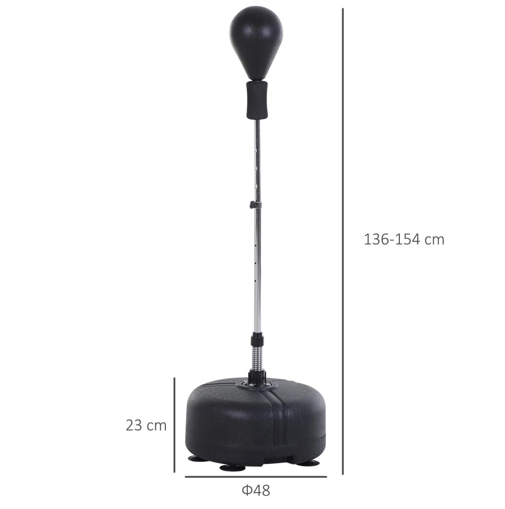 Punching ball regolabile 136-154 cm nero in similpelle PU con guanti