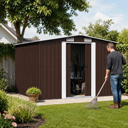 Garden Shed, Brown, 257x205x178 Cm, Steel