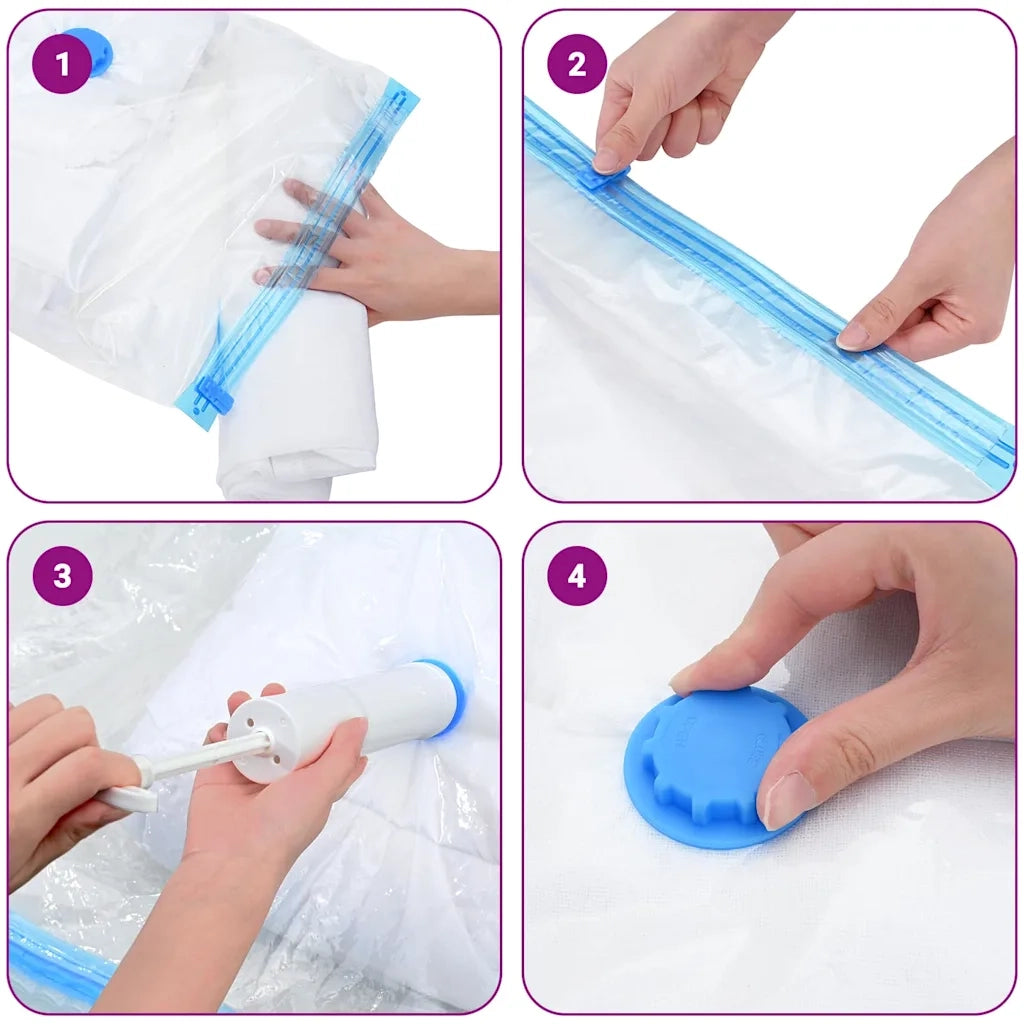Sacchetti per Stoccaggio 5 pz Trasparente e Blu 100 x 80 cm CFW9236833