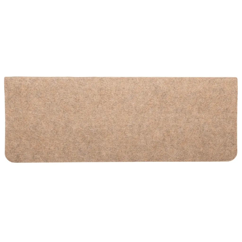 Tappetini Autoadesivi per Scale 15 pz 65x24,5x3,5 cm Beige 343476
