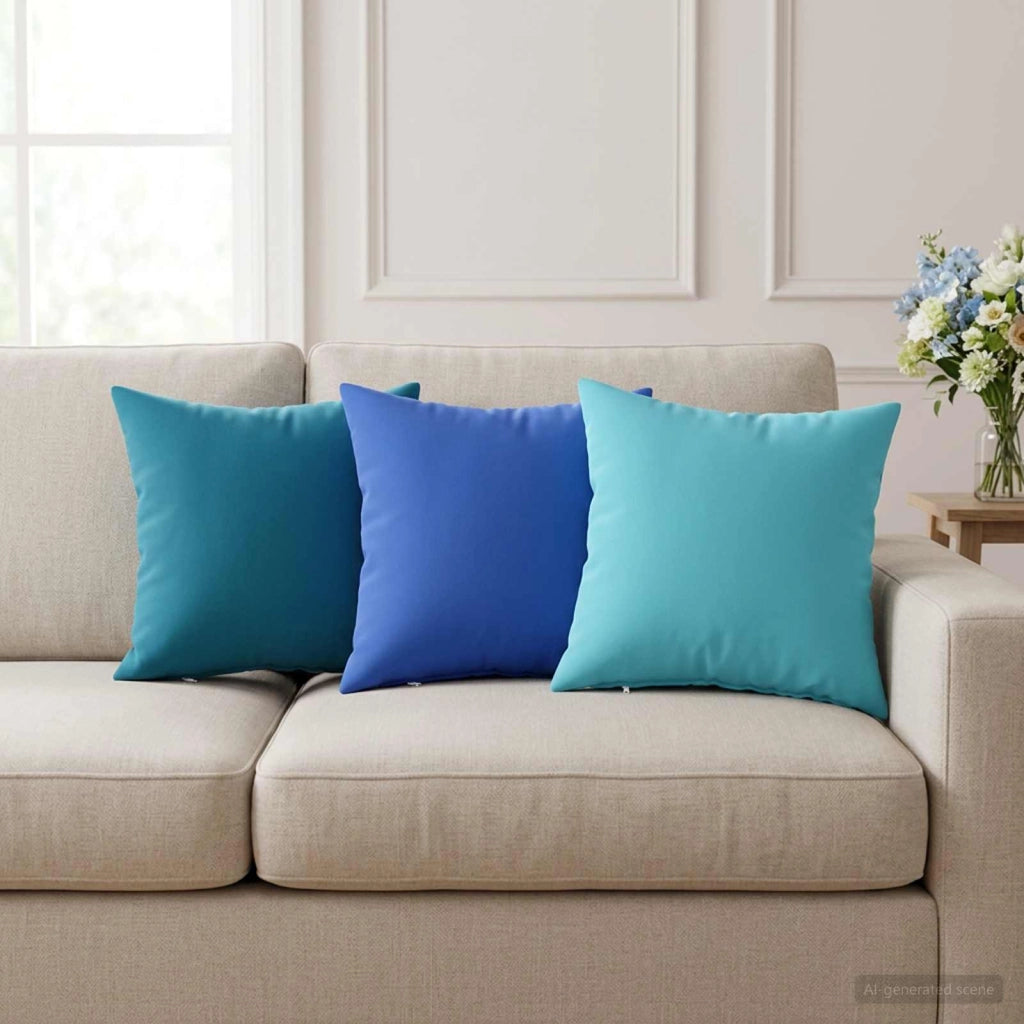Cuscino con cuscino HEERLEN 2 pz Azzurro Poliestere 923653