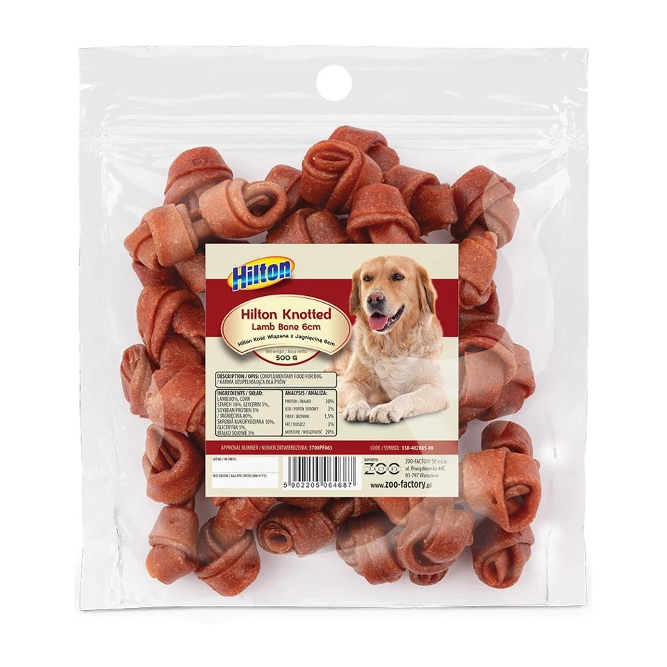 Osso di agnello annodato HILTON 6 cm - snack per cani - 500g