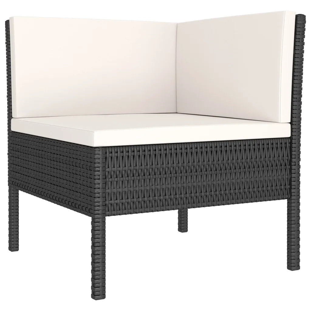 Set Divani da Giardino 12 pz con Cuscini in Polyrattan Nero 3094476