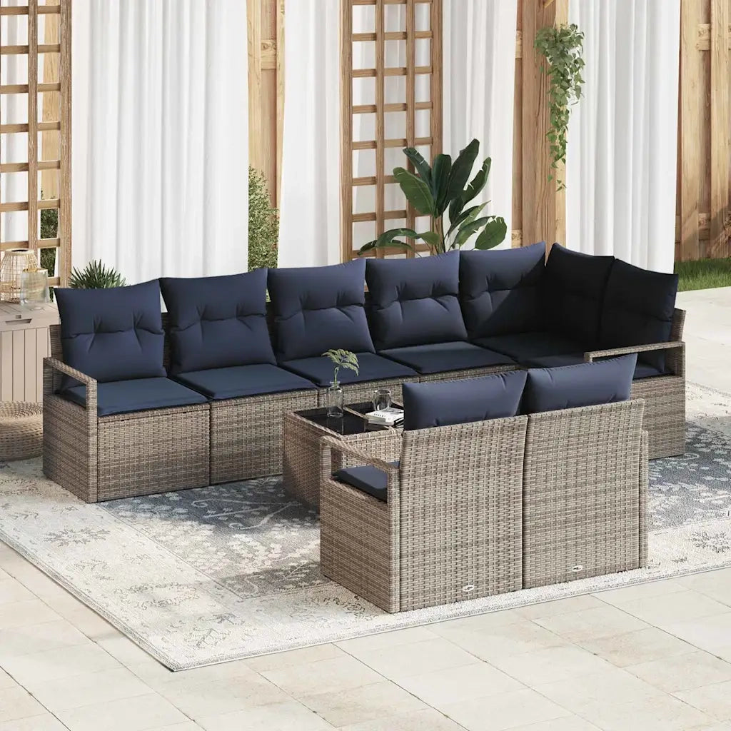 Set di divani 9 pcs Grigio polyrattan 3346445