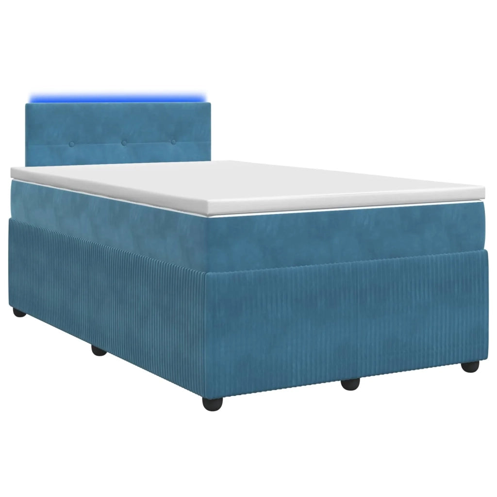 Letto box spring con materasso Blu 120 x 190 cm Velluto 3453105