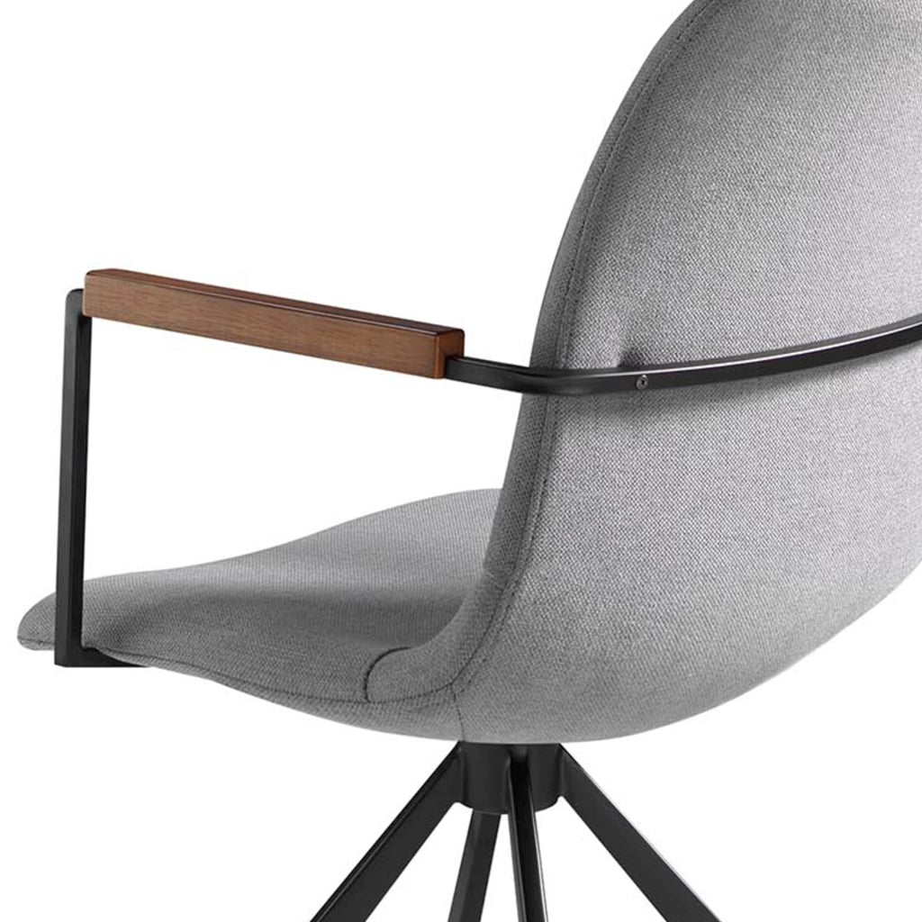 Sedia girevole in tessuto grigio scuro