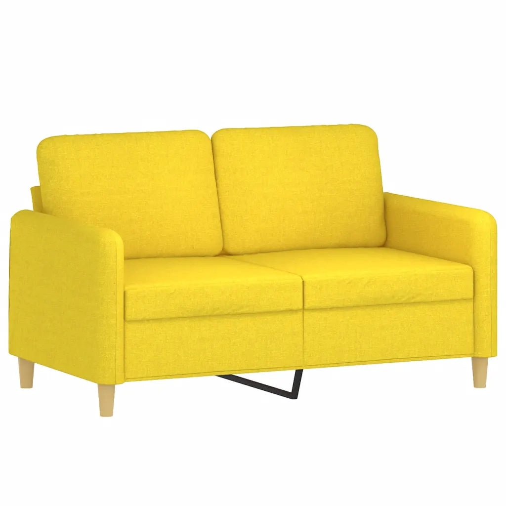 Divano a 2 Posti Giallo Chiaro 120 cm in Tessuto 359475