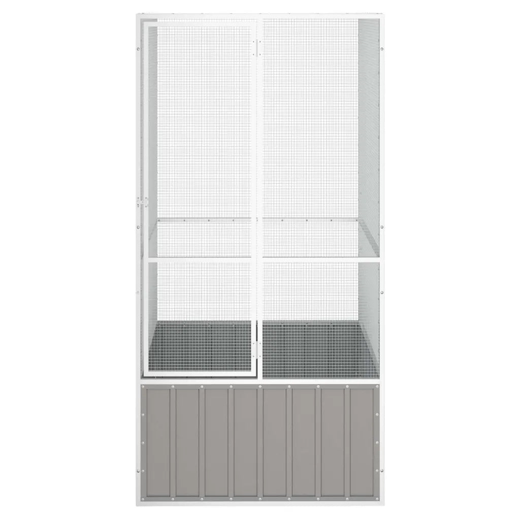 Gabbia per Uccelli Grigia 111x107x211,5 cm Acciaio Zincato 171551