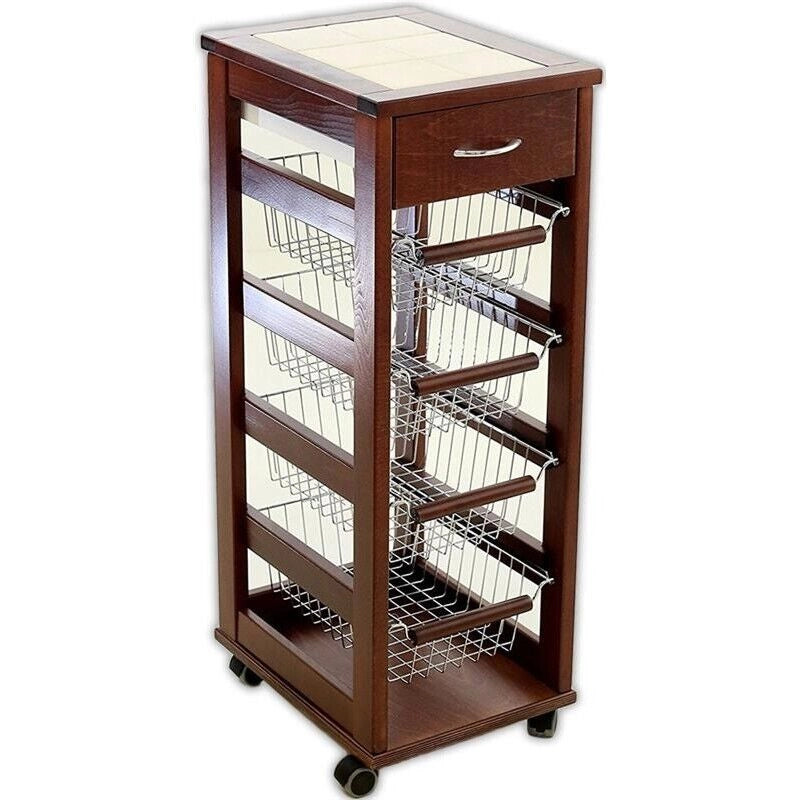 CARRELLO PORTAFRUTTA VESUVIO SALVASPAZIO 1 CASSETTO NOCE 83 X 29 X 36 CM