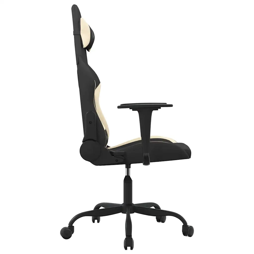 Sedia da Gaming Nero e Crema in Tessuto 345469