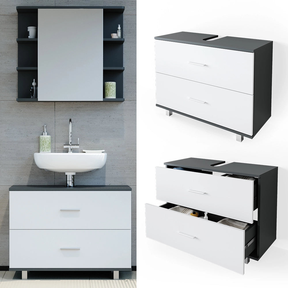 Vicco Mobile sottolavabo per bagno Antracite/bianco 80 x 60.8 cm
