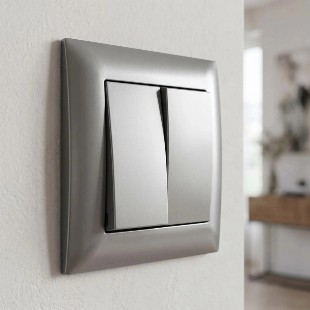 Interruttore Doppio Con Cornice Oste Jnh007-w Grey