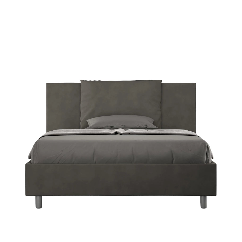 Letto Matrimoniale Francese 150x200 cm con Rete Antea Grigio