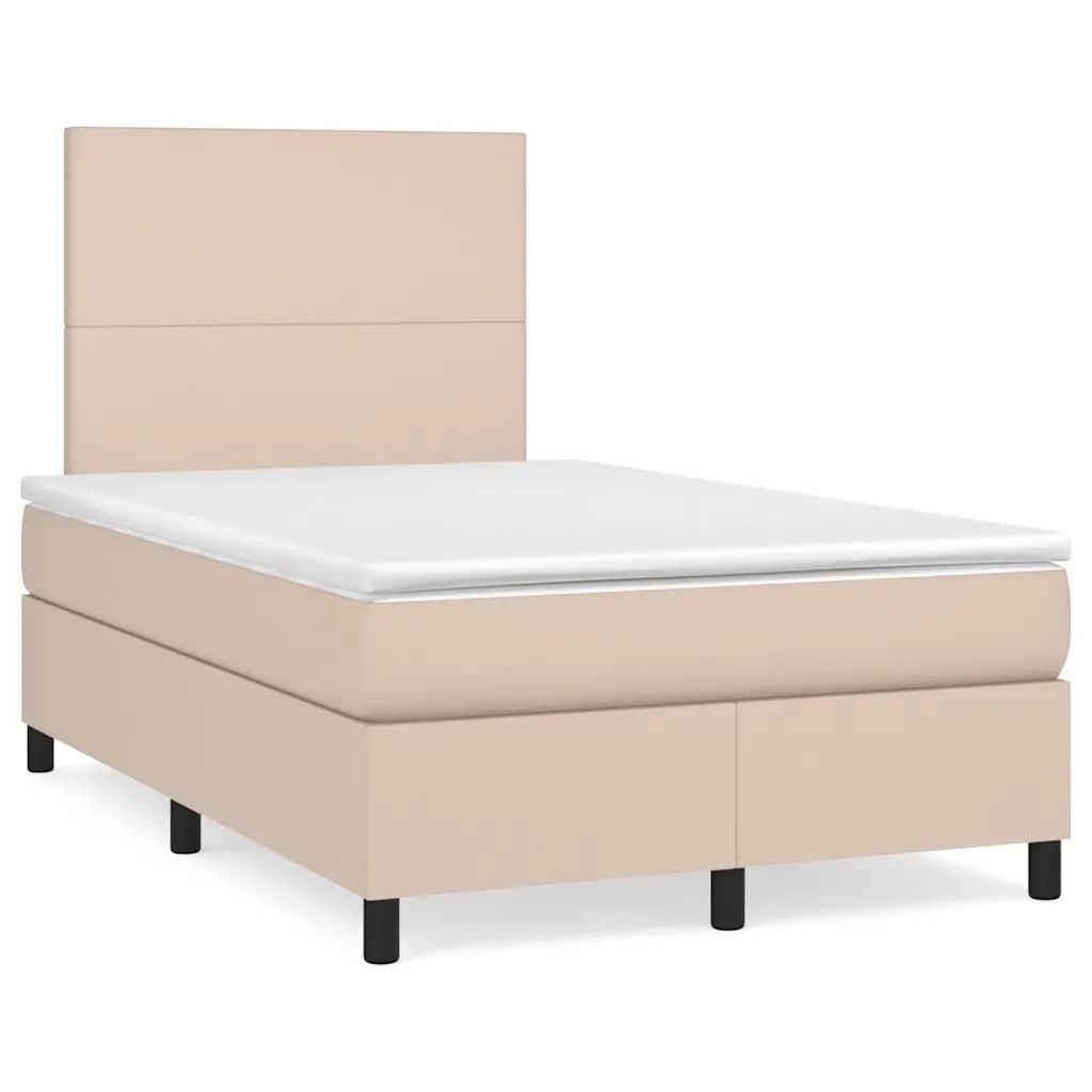 Giroletto Molle Materasso e LED Cappuccino 120x190cm Similpelle
