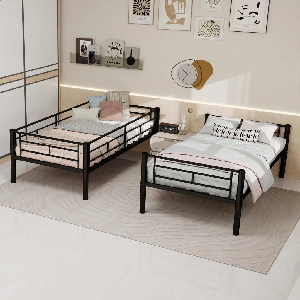 Letto a castello in metallo nero 196x103x156 cm
