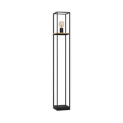 Piantana Industrial Libertad 1 Luce Metallo Nero E Marrone