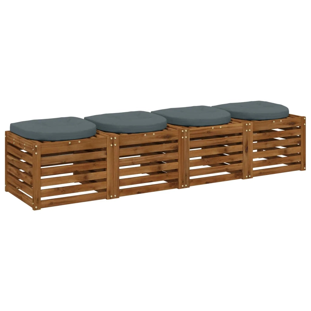 Cuscini per Sedia in 4 Pezzi 4 pz 100% Poliestere Blu 945315