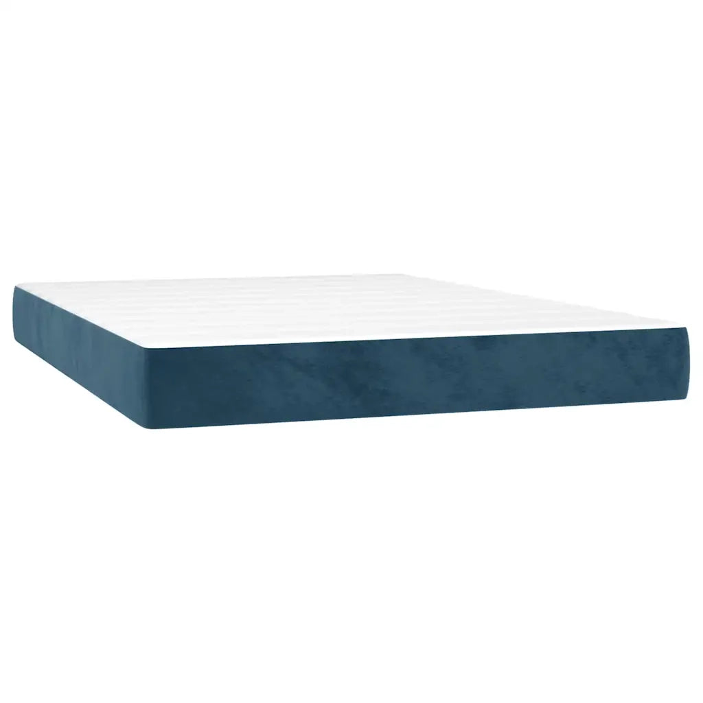 Letto a Molle con Materasso e LED Blu Scuro 140x200 cm 3134409