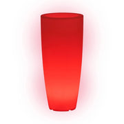 Vaso luminoso alto moderno di design Ø40 H90 in polimero resistente con LED rosso per interno ed esterno - Made in Italy - Monacis