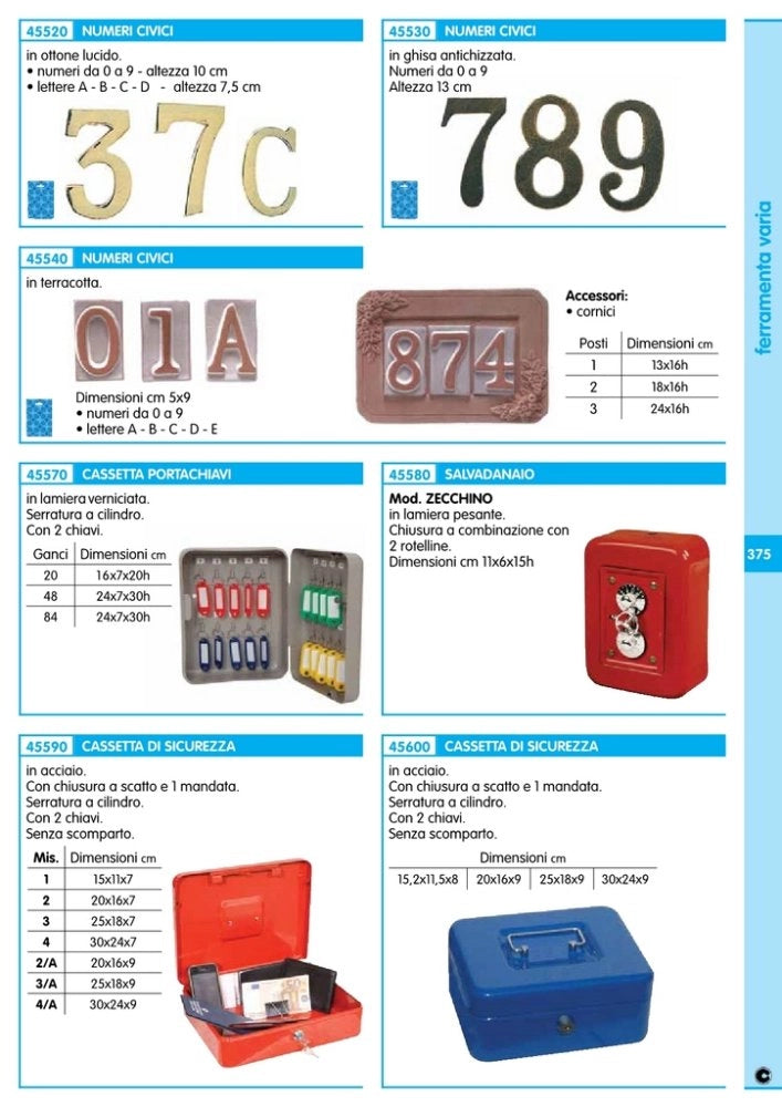 5pz portanumero in terracotta 1 posto cm. 13x16 cod:ferx.34718