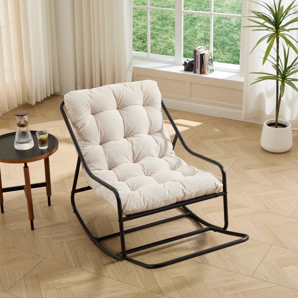 SEDIA A DONDOLO 75x116x82 cm Acciaio Bianco