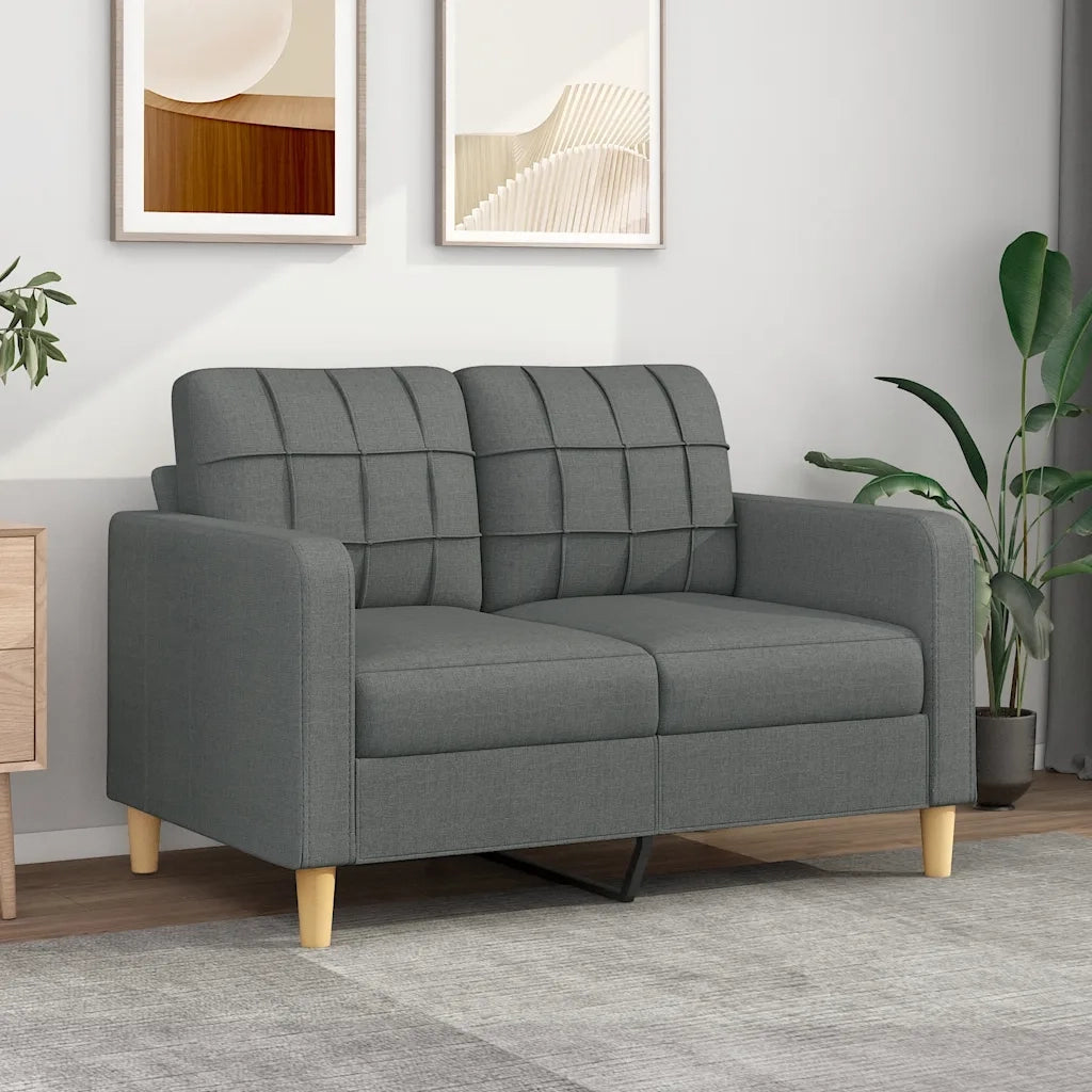 Divano a 2 Posti Grigio Scuro 120 cm in Tessuto 359084