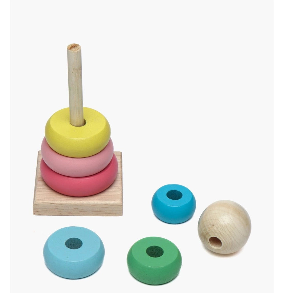 GIOCO EDUCATIVO LEGNO IMPILABILE COLORATO FORME GEOMETRICHE BAMBINI 52907