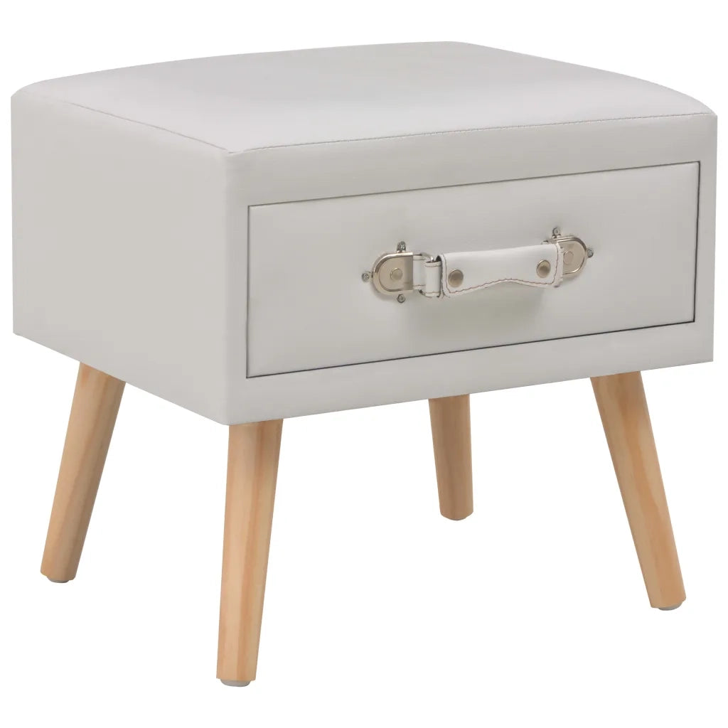 Comodini Bianchi 2 pz 40x35x40 cm in Similpelle 276380