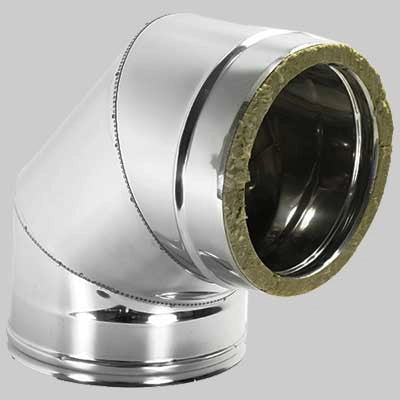 CURVA 90  ° DOPPIA PARETE  Int.  EE ? 250  Est.  EE ? 300     MADE IN ITALY