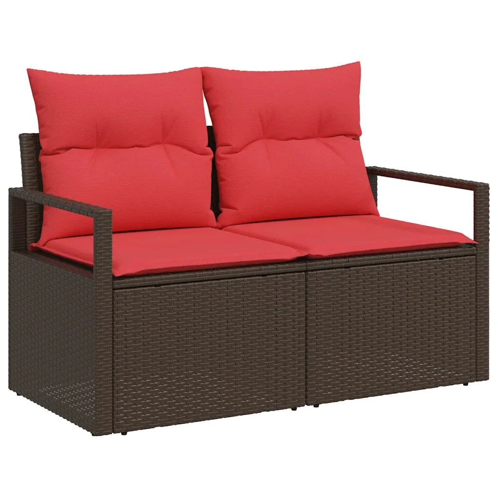 Set di divani con cuscino 9 pcs Marrone polyrattan 3346514