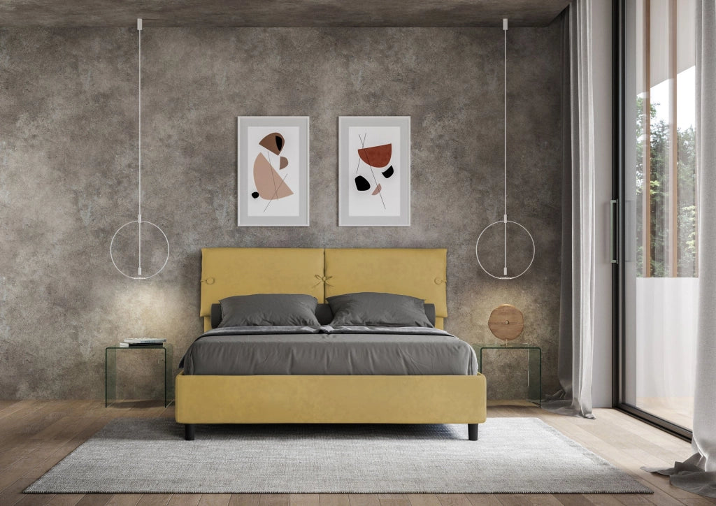 Letto Matrimoniale 160x200 cm con Rete Sleeper Ocra